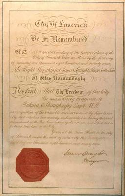Certificate, freedom