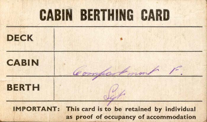 Card, berth